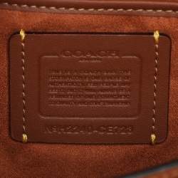 Pre Owned حقيبة كتف كوتش ستوديو جلد لامع أرجواني غامق