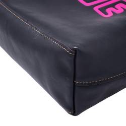 Pre Owned Coach Black Leather Keith Haring Love Shopper Tote