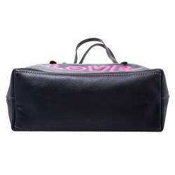 Pre Owned Coach Black Leather Keith Haring Love Shopper Tote