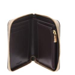Coach Beige Signature Coated Canvas Strawberry Zip Around Wallet     