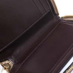 Coach Beige Signature Coated Canvas Strawberry Zip Around Wallet     