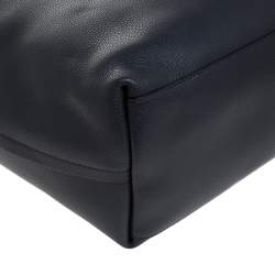 Pre Owned Coach Dark Grey Pebbled Leather Market Tote