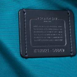 Pre Owned Coach Dark Grey Pebbled Leather Market Tote