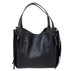 Coach Black Suede and Leather Harmony Shoulder Bag