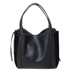 Coach Black Suede and Leather Harmony Shoulder Bag