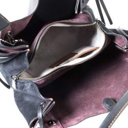 Coach Black Suede and Leather Harmony Shoulder Bag