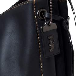 Coach Black Suede and Leather Harmony Shoulder Bag