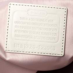 Pre Owned Coach White Woven Leather Kristin Hobo