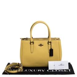 Pre Owned Coach Yellow Leather Mini Christie Carryall Satchel