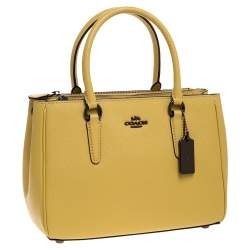 Pre Owned Coach Yellow Leather Mini Christie Carryall Satchel