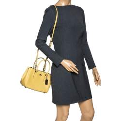 Pre Owned Coach Yellow Leather Mini Christie Carryall Satchel