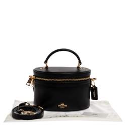 Pre Owned Coach Black Leather Trial Bag