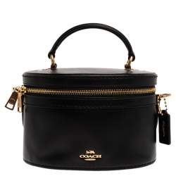 Pre Owned Coach Black Leather Trial Bag
