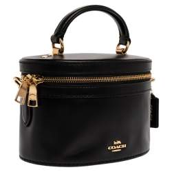 Pre Owned Coach Black Leather Trial Bag