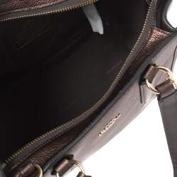 Pre Owned Coach Bronze Leather Mini Carryall Crossbody Bag