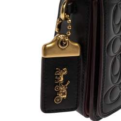 Pre Owned Coach Black Signature Embossed Leather Dinky Crossbody Bag