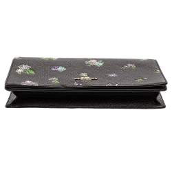 Pre Owned Coach Black Floral Print Leather Hayden Crossbody Bag