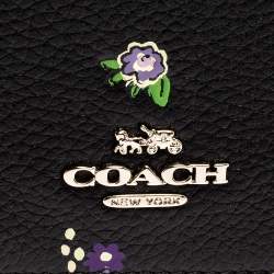 Pre Owned Coach Black Floral Print Leather Hayden Crossbody Bag