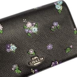 Pre Owned Coach Black Floral Print Leather Hayden Crossbody Bag