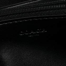 Pre Owned Coach Grey/Black Signature Canvas and Leather Zip Around Wallet
