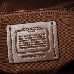Pre Owned Coach Beige/Brown Signature Coated Canvas and Leather Gallery Tote