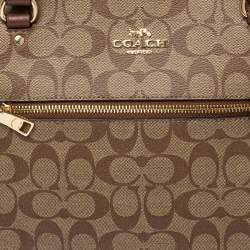 Pre Owned Coach Beige/Brown Signature Coated Canvas and Leather Gallery Tote