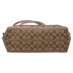 Pre Owned Coach Beige/Brown Signature Coated Canvas and Leather Gallery Tote