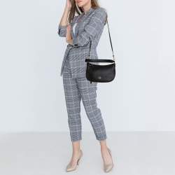 Pre Owned Coach Black Pebbled Leather Sutton Hobo
