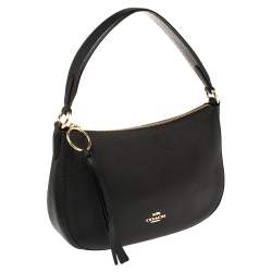 Pre Owned Coach Black Pebbled Leather Sutton Hobo