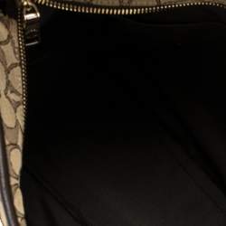 Pre Owned Coach Beige/Brown Signature Canvas and Leather City Zip Top Tote