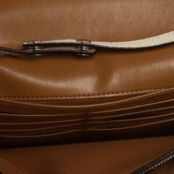 Pre Owned Coach Off White Pebbled Leather Dumbo Foldover Crossbody Bag