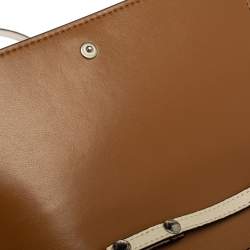 Pre Owned Coach Off White Pebbled Leather Dumbo Foldover Crossbody Bag