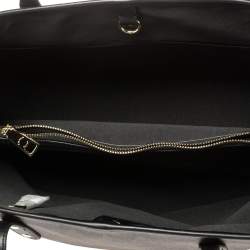 Pre Owned Coach Brown/Black Signature Coated Canvas and Leather Drawstring Carryall Tote