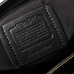 Pre Owned Coach Brown/Black Signature Coated Canvas and Leather Drawstring Carryall Tote