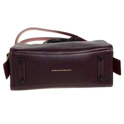 Pre Owned Coach Burgundy/Brown Leather And Suede Whipstitch Rogue 1941 Tote