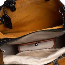 Pre Owned Coach Burgundy/Brown Leather And Suede Whipstitch Rogue 1941 Tote