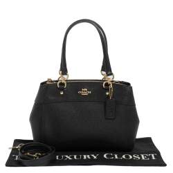 Pre Owned Coach Black Leather Mini Brooke Carryall Satchel