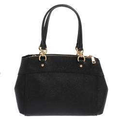 Pre Owned Coach Black Leather Mini Brooke Carryall Satchel