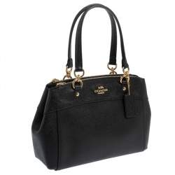 Pre Owned Coach Black Leather Mini Brooke Carryall Satchel