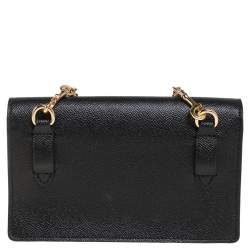 Pre Owned Coach Black Leather Boxed Flap Belt Bag