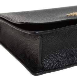 Pre Owned Coach Black Leather Boxed Flap Belt Bag