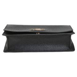 Pre Owned Coach Black Leather Boxed Flap Belt Bag