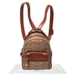 مملوكة مسبقًا Coach Beige/Brown Signature Coated Canvas and Leather Campus 23 Backpack