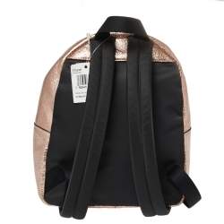 Coach Metallic Rose Gold Leather Mini Charlie Backpack  
