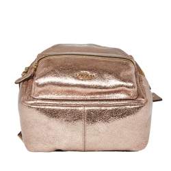 Coach Metallic Rose Gold Leather Mini Charlie Backpack  