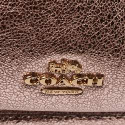 Coach Metallic Rose Gold Leather Mini Charlie Backpack  