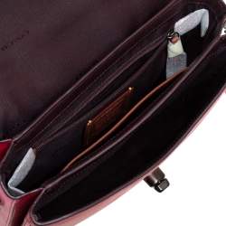 Pre Owned Coach Pink/Red Signature Coated Canvas and Leather Cassie Top Handle Bag