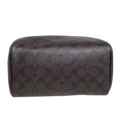 Pre Owned Coach Brown/Black Signature Coated Canvas and Leather Bennett Satchel