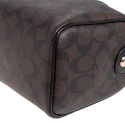 Pre Owned Coach Brown/Black Signature Coated Canvas and Leather Bennett Satchel