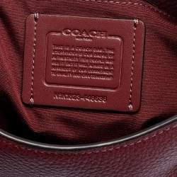 Pre Owned Coach Maroon Crocodile And Snakeskin Embossed Leather And Leather Amber Hobo
